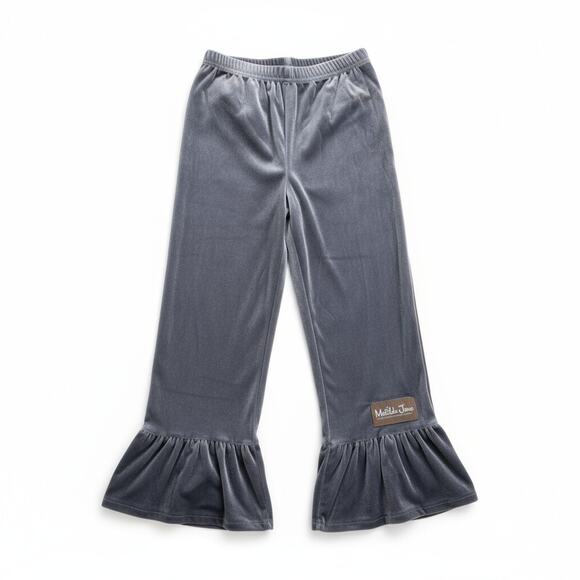 Matilda Jane Gray Velour Ruffles Party Pants Sz 6 NWT - Picture 1 of 5